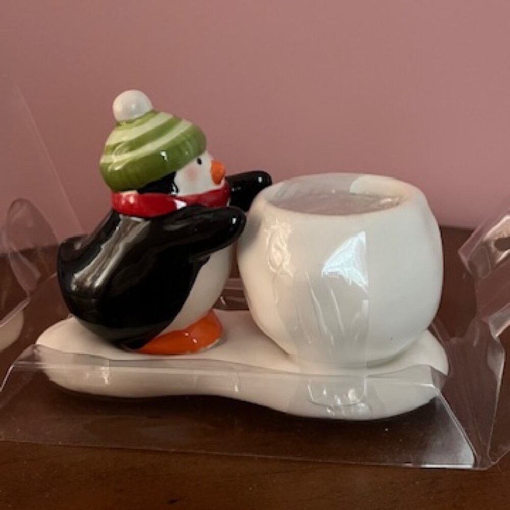Hallmark Ceramic Penguin Tealight Candle